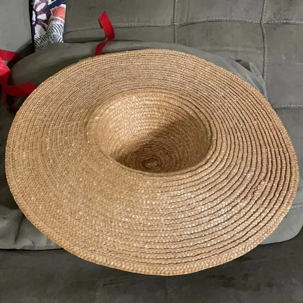Floral Cottagecore straw hat wide brim - Picture 4 of 7